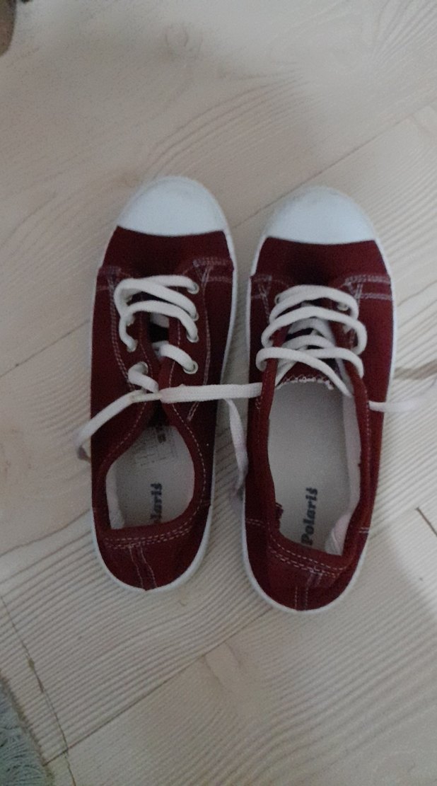 Bordo Düz Taban Kadın Spor Ayakkabı - Görsel 2