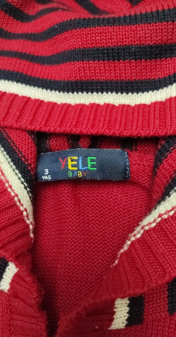 Bordo Kapüşonlu Nakışlı Kız ve Erkek İçin Uygun Hırka - Görsel 2