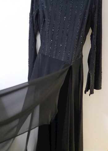 Abiye Siyah Uzun Kollu Gotik Kadın Elbise
