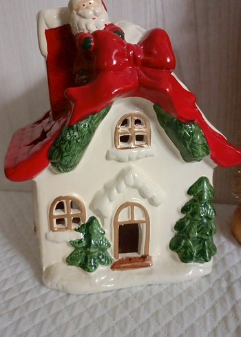 Diğer Noel Ev Figürü mumluk ve yılbaşı ağacı