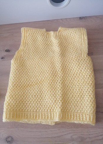 Kız Çocuk Sarı V Yaka Örgü yrlek - Görsel 2