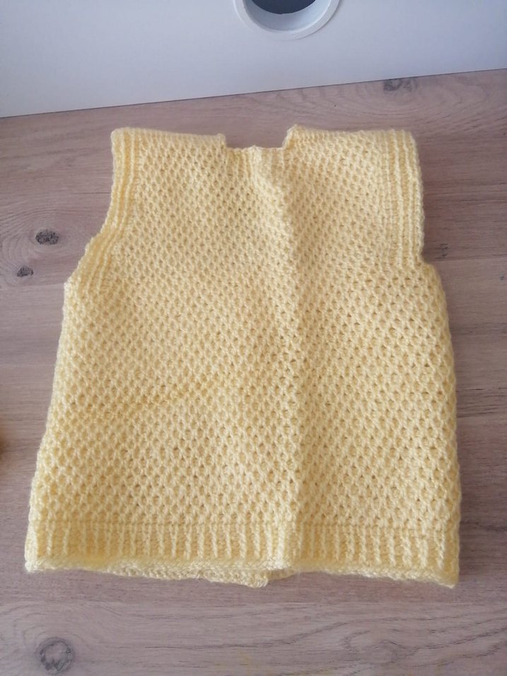 Kız Çocuk Sarı V Yaka Örgü yrlek - Görsel 2