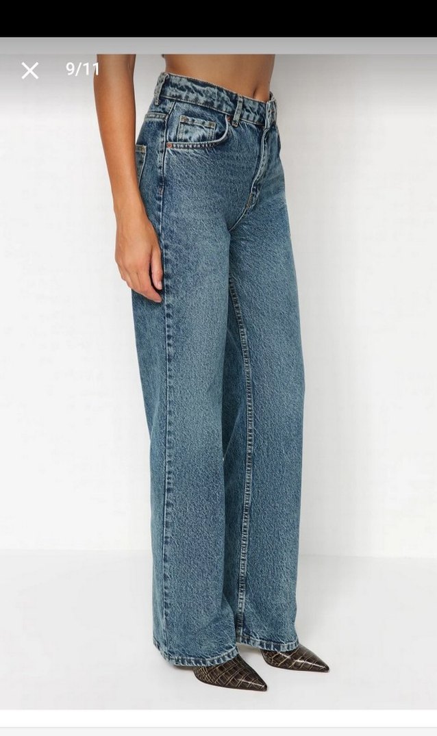 Düğmeli Mavi Tie-Dye Kadın Jean - Görsel 2