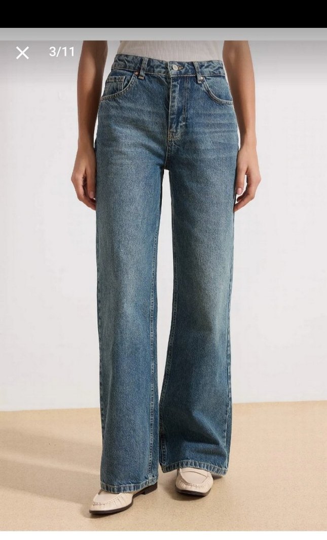 Düğmeli Mavi Tie-Dye Kadın Jean - Görsel 3