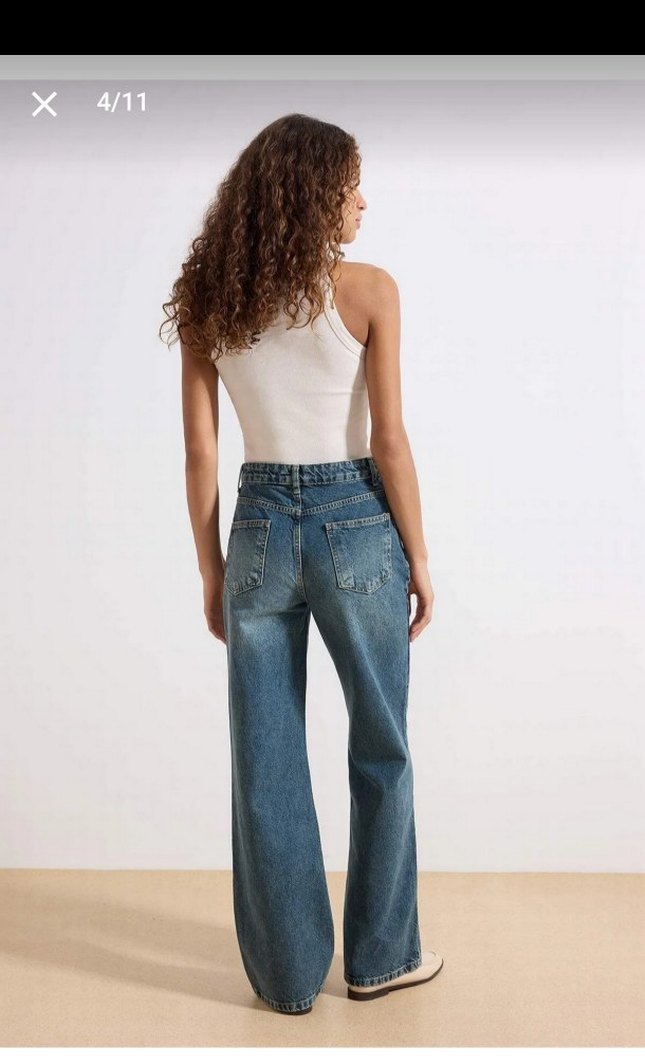 Düğmeli Mavi Tie-Dye Kadın Jean - Görsel 4