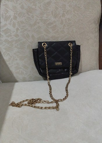 Zincir Detaylı Siyah Deri Kadın Çanta - Görsel 2