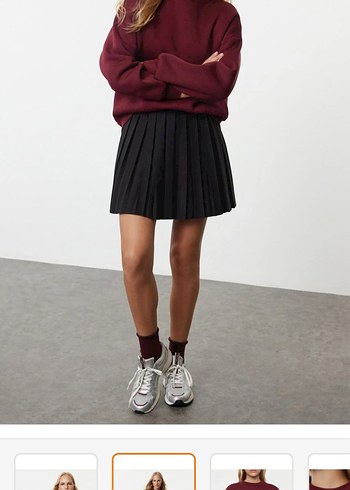 Bordo Kadın Oversize Sweatshirt - Görsel 4
