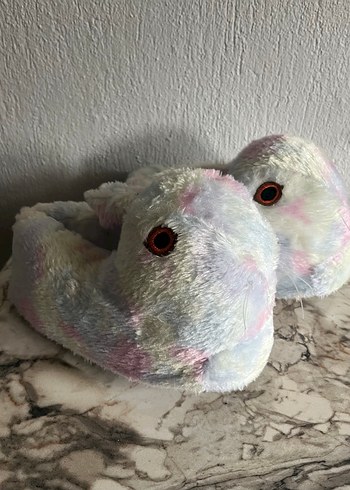 Kızlar için Pastel Renkli Peluş Tavşan Terlik - Görsel 3