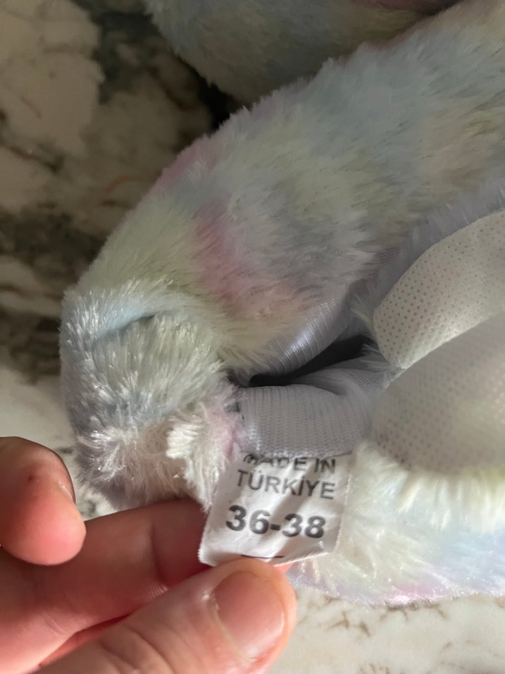 Kızlar için Pastel Renkli Peluş Tavşan Terlik - Görsel 5