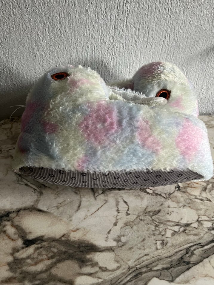 Kızlar için Pastel Renkli Peluş Tavşan Terlik - Görsel 2