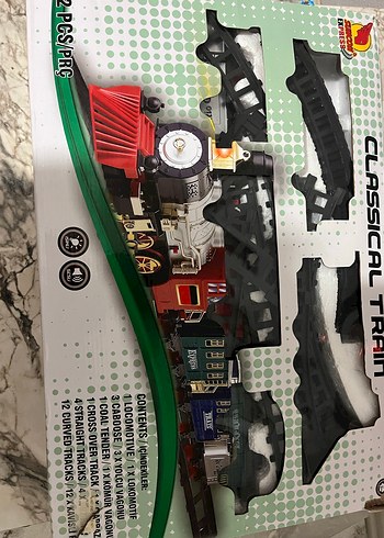 Kırmızı Model Tren Seti ve Rayları - Görsel 5