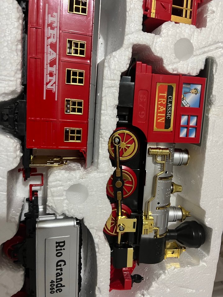 Kırmızı Model Tren Seti ve Rayları - Görsel 3