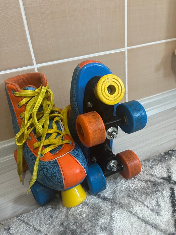 Renkli Bağcıklı Erkek Paten Ayakkabısı - Görsel 3