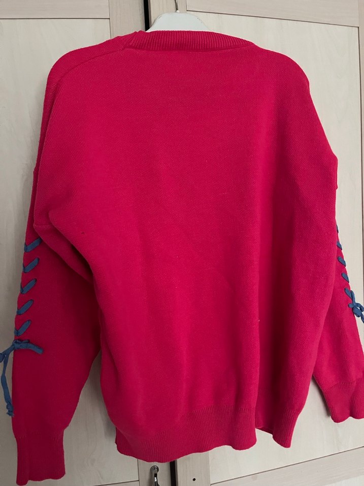 Nakışlı Pembe Kadın Triko Kazak - Görsel 5