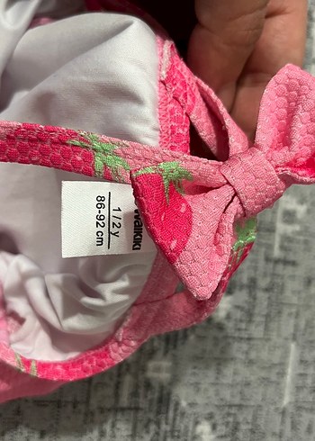 Kız Çocuk Pembe Çilek Desenli Bikini - Görsel 6