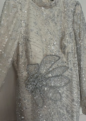 İşlemli taşlı abiye - Görsel 4