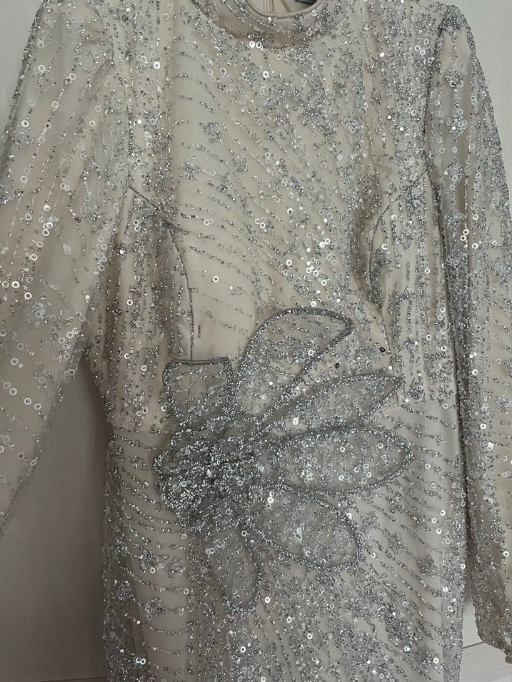 İşlemli taşlı abiye - Görsel 4