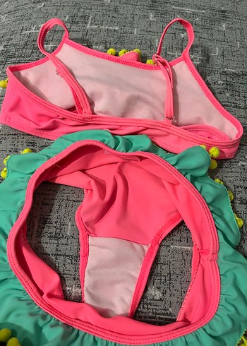 Püsküllü Renkli Kız Çocuk Bikini - Görsel 8