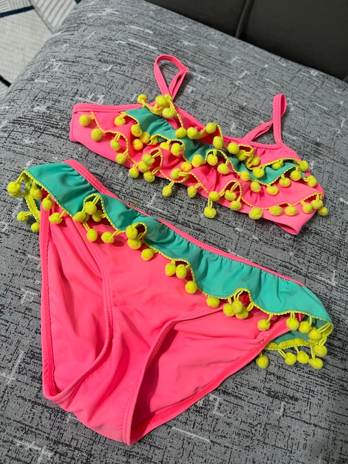 Püsküllü Renkli Kız Çocuk Bikini - Görsel 4