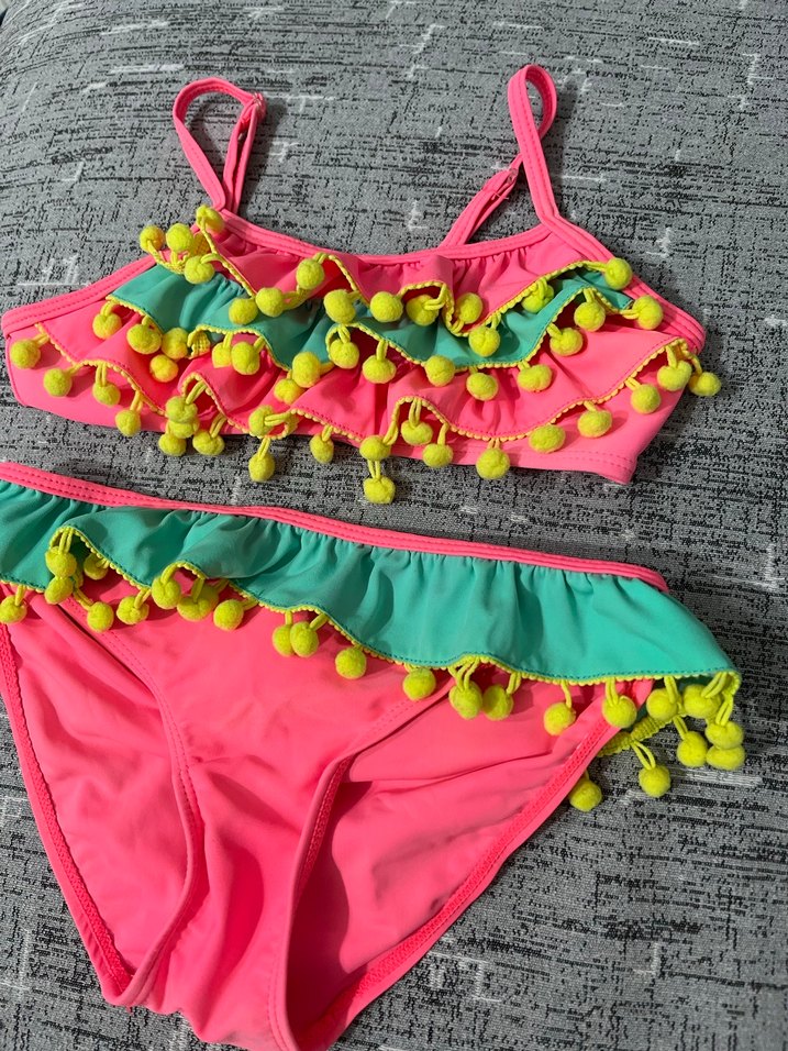 Püsküllü Renkli Kız Çocuk Bikini - Görsel 2