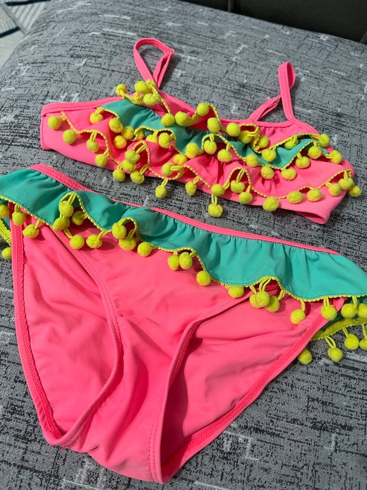 Püsküllü Renkli Kız Çocuk Bikini - Görsel 5