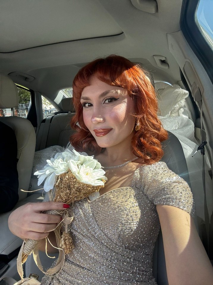 Vizon Drapeli Straplez Uzun Abiye Elbise - Görsel 4