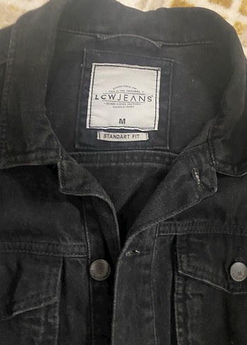 Düğmeli Siyah Kadın Denim Ceket - Görsel 2