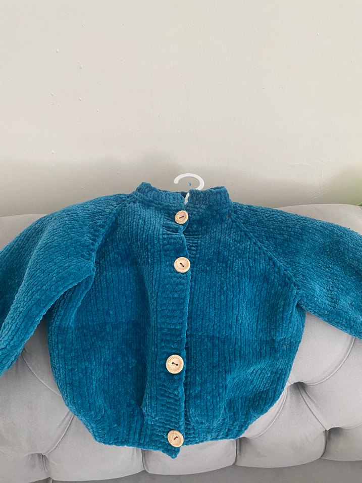 Erkek Çocuk Mavi Triko Hırka - Görsel 3