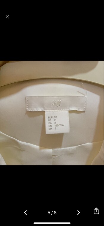 32 Beden beyaz Renk H&m blazer ceket