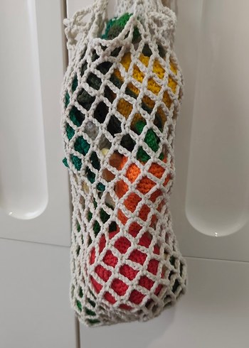 Bohem Örgü Sebze Seti ve File Çanta istenilen sebze meyve yapılı - Görsel 3