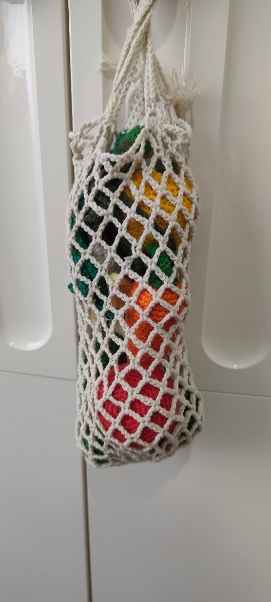 Bohem Örgü Sebze Seti ve File Çanta istenilen sebze meyve yapılı - Görsel 3