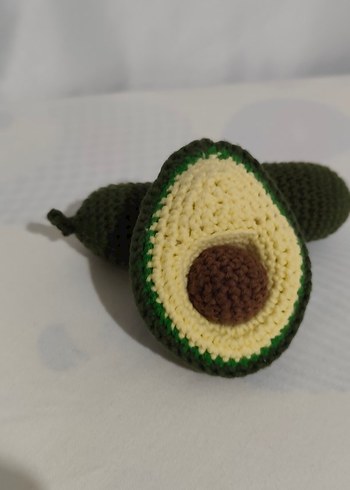 Avokado şeklinde örgü diş kaşıyıcı ve çıngırak - Görsel 7