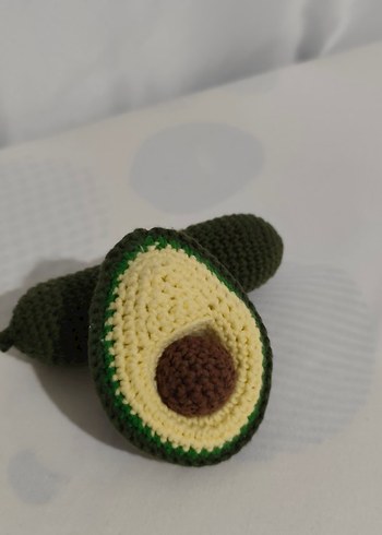 Avokado şeklinde örgü diş kaşıyıcı ve çıngırak - Görsel 8