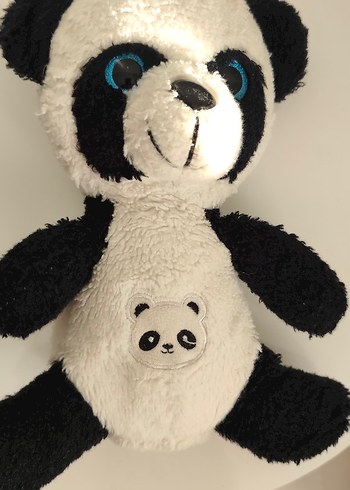 Beyaz-Siyah Peluş Panda Oyuncak - Görsel 4