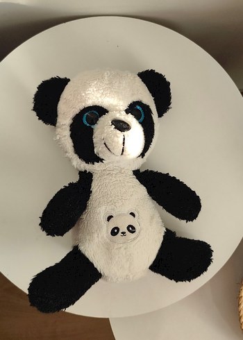 Beyaz-Siyah Peluş Panda Oyuncak - Görsel 2