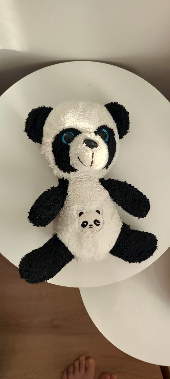 Beyaz-Siyah Peluş Panda Oyuncak - Görsel 3