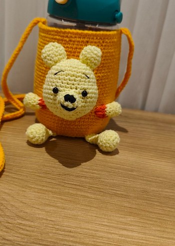 Sarı Örgü Kaplı Çocuk Termosu kılıfı - Görsel 6