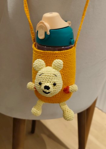 Sarı Örgü Kaplı Çocuk Termosu kılıfı - Görsel 9