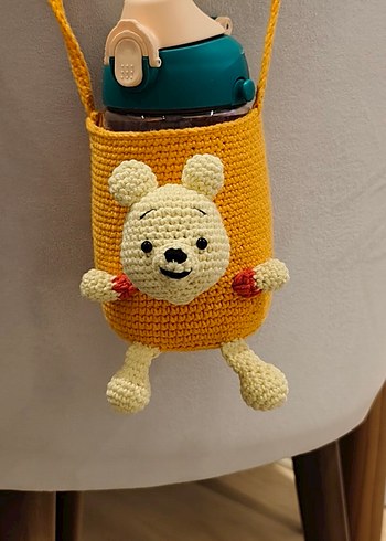 Sarı Örgü Kaplı Çocuk Termosu kılıfı - Görsel 16