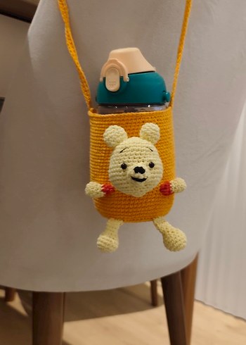 Sarı Örgü Kaplı Çocuk Termosu kılıfı - Görsel 12