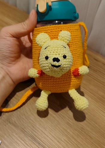 Sarı Örgü Kaplı Çocuk Termosu kılıfı - Görsel 2