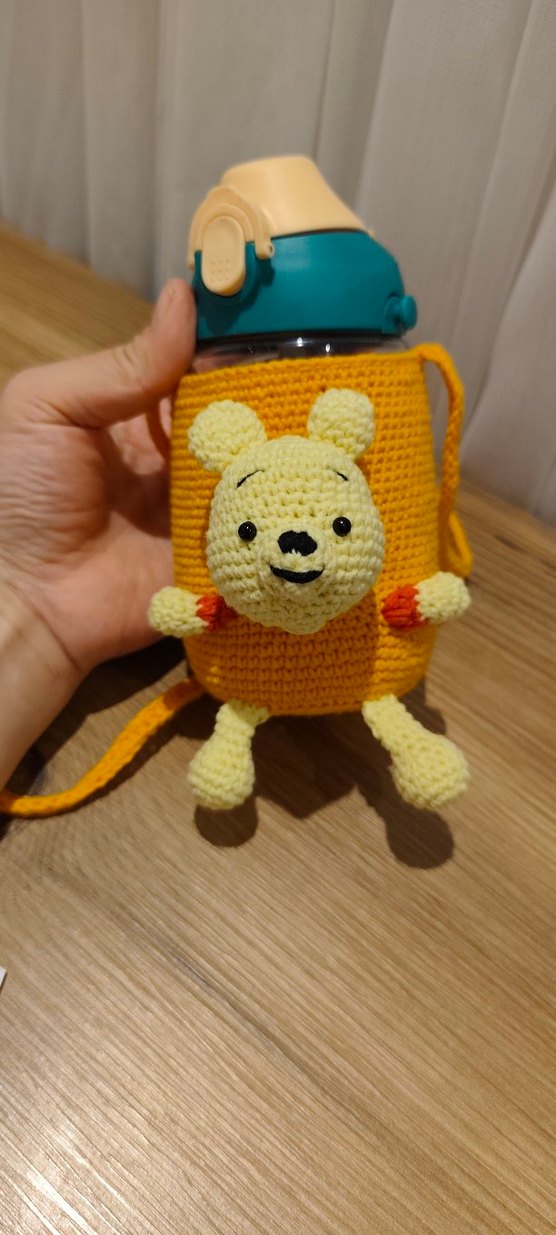 Sarı Örgü Kaplı Çocuk Termosu kılıfı - Görsel 2