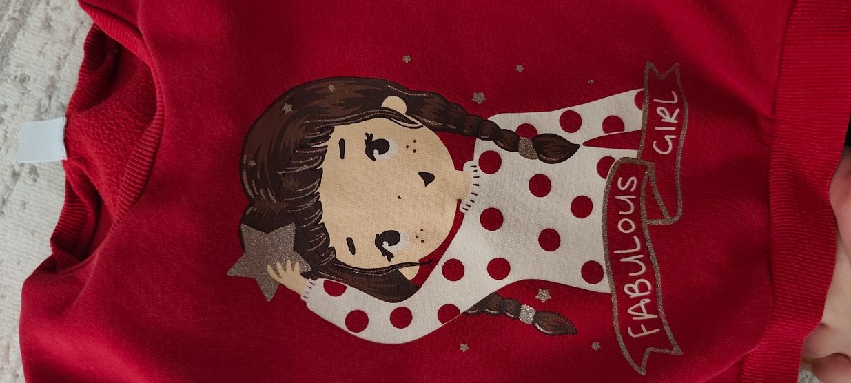 Kız Bebek Uzun Kollu Baskılı Kırmızı Takım - Görsel 5