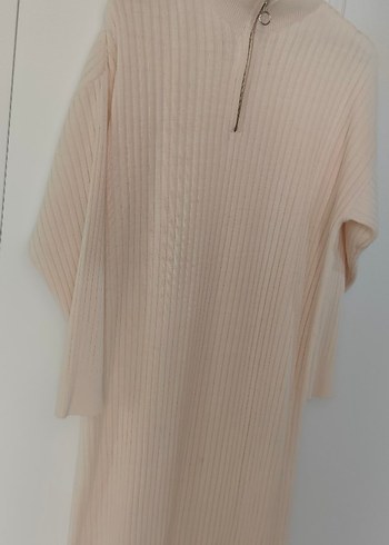 Bej Uzun Kollu triko Kadın Elbise triko - Görsel 5