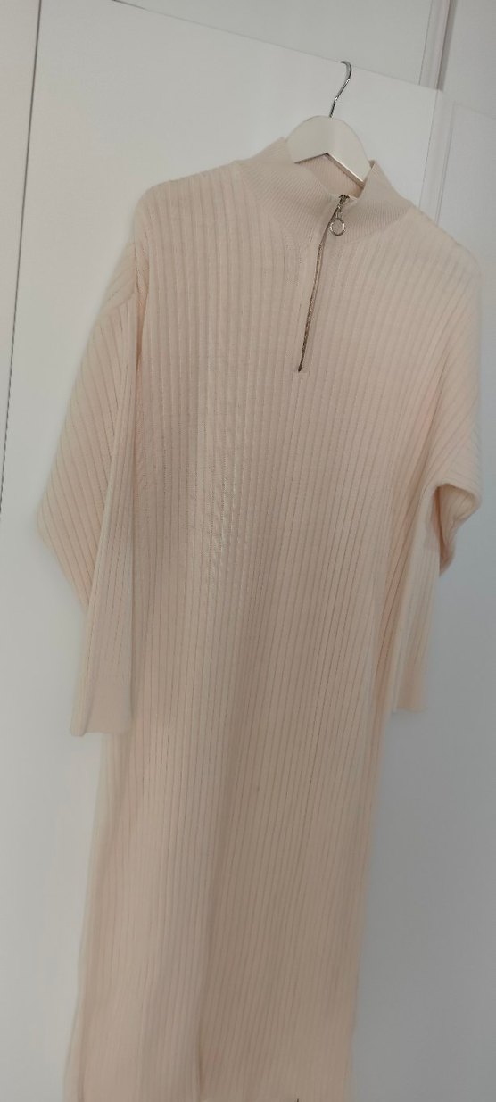 Bej Uzun Kollu triko  Kadın Elbise triko - Görsel 5