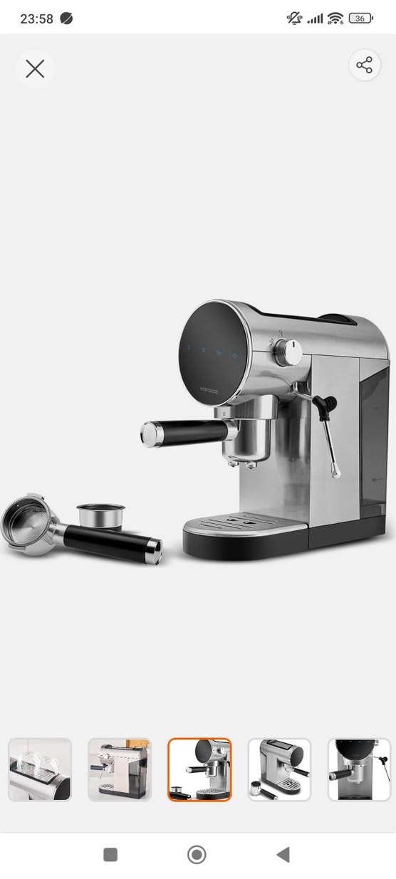 Karaca Beyaz ve Gri Kahve Makinesi - Görsel 2