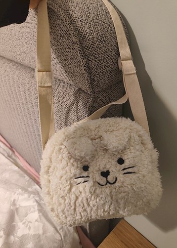 Bej Kedi Figürlü Peluş Çanta - Görsel 2