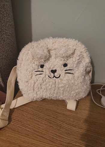 Bej Kedi Figürlü Peluş Çanta - Görsel 4