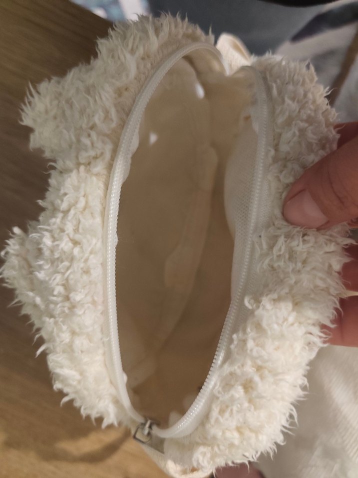 Bej Kedi Figürlü Peluş Çanta - Görsel 5