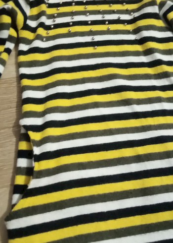 Çizgili Uzun Kollu Kadın Elbiseli - Görsel 3